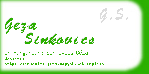 geza sinkovics business card