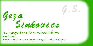 geza sinkovics business card